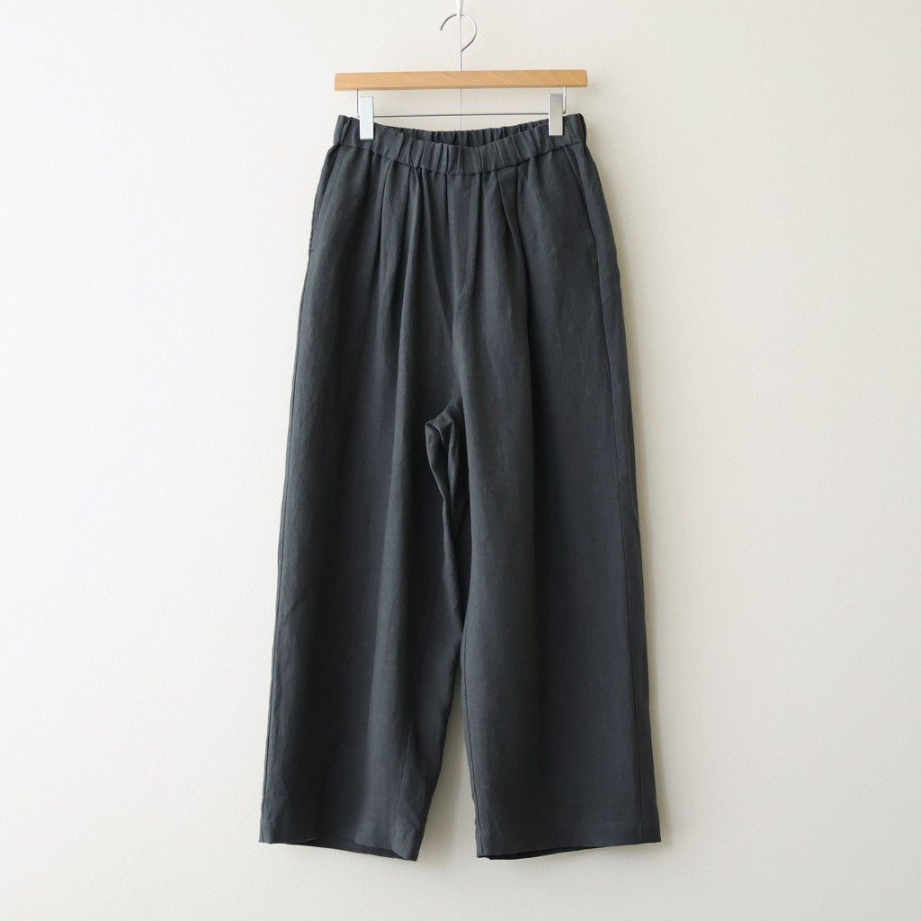 40s FRENCH LINEN DYED CANVAS 2TUCK WIDE EASY PANTS #9800 CHARCOAL [GNMDS2502FL]