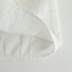 80s COTTON VOILE PLAIN BANDED COLLAR GATHER SHIRT #9100 OFF WHITE [NSL25041]