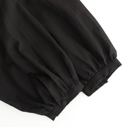 半透明の沈黙 Flare blouse #Black [TLF-225-sh009-cdv]