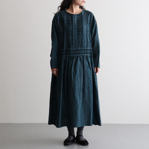 一瞬の花：Gathered dress #abyssal blue [11261-10111]
