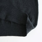 14GG 2PLY PLAIN STITCH COTTON/WOOL/CASHMERE TURTLE NECK PULLOVER #9800 CHARCOAL [GNSL24541]