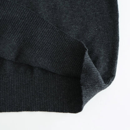 14GG 2PLY PLAIN STITCH COTTON/WOOL/CASHMERE TURTLE NECK PULLOVER #9800 CHARCOAL [GNSL24541]
