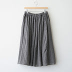 BOILE WOOL SMALL GINGHAM CHECK GATHERED SKIRT WITH LINING #9981 BLK (BLACK/ECRU SAND CHECK) [NMDS26585]