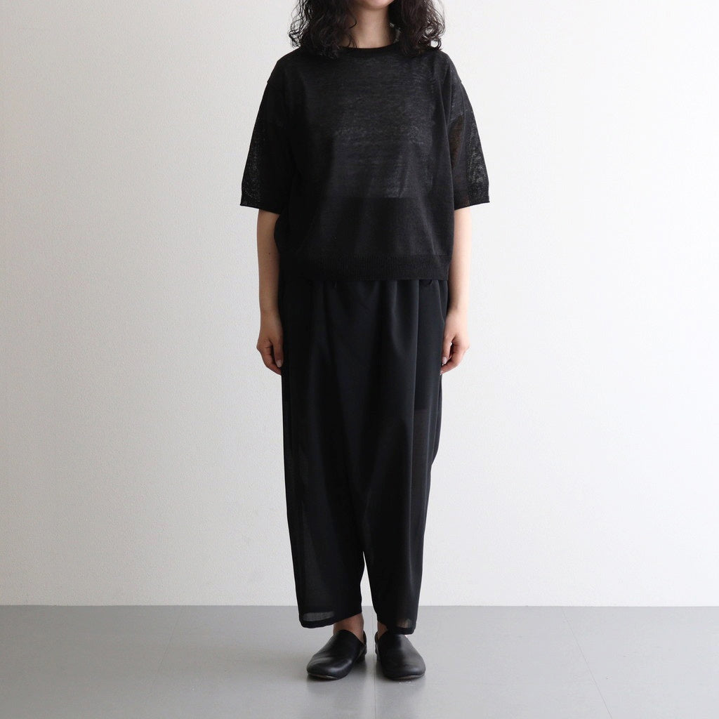 輝かしい影 Elastic waist wrap pants #Black [TLF-225-pa004-em]