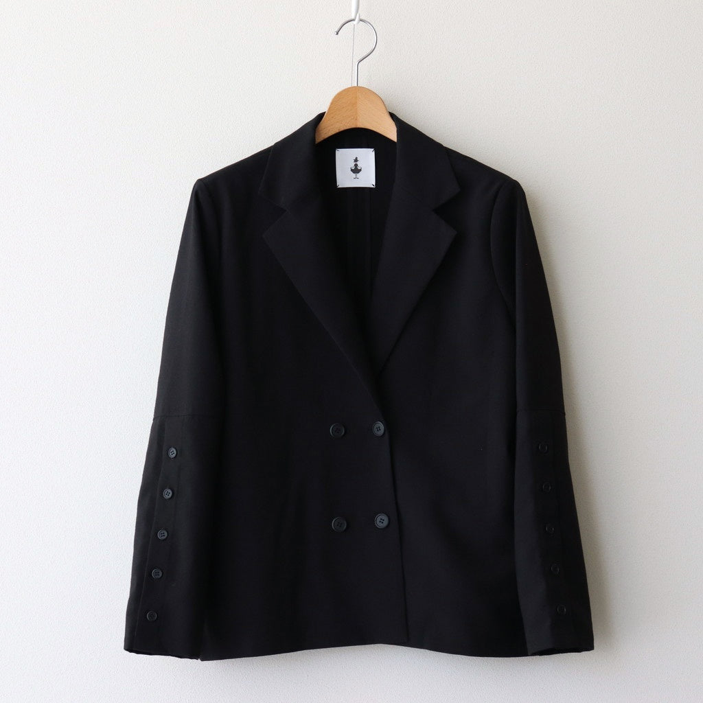 Wool linen like easy jacket #Black [1479-006]