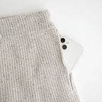 woolen cotton & silk nep wool tweed-knit pants #grayge tweed [WXFL-UW126]