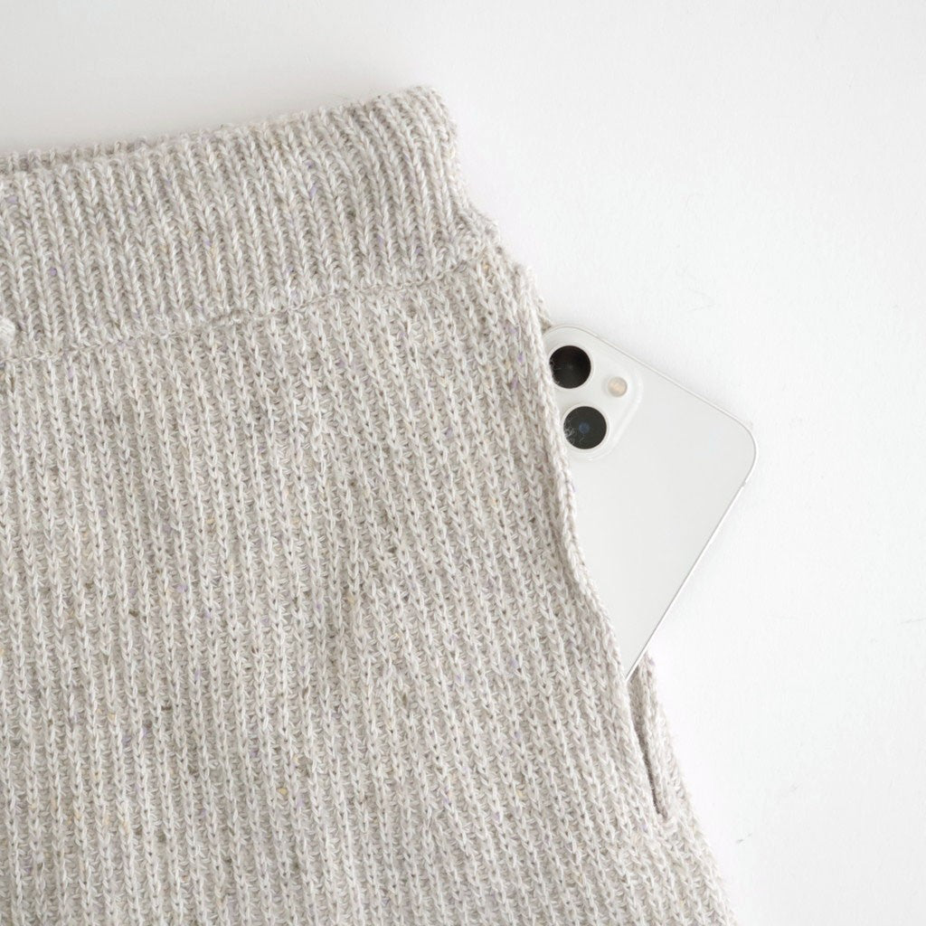 woolen cotton & silk nep wool tweed-knit pants #grayge tweed [WXFL-UW126]