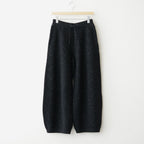 woolen cotton & silk nep wool tweed-knit pants #black tweed [WXFL-UW126]