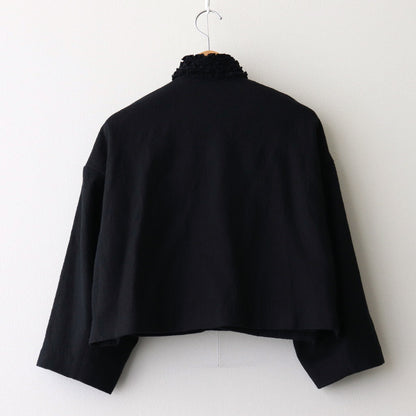 FRILL DECORATION JACKET #Black × Black [no.7129]