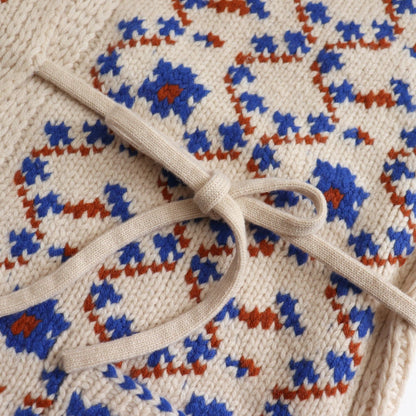 maison de montage / Panier de fleurs No sleeve cardigan #ivory / blue [mdm01-01]