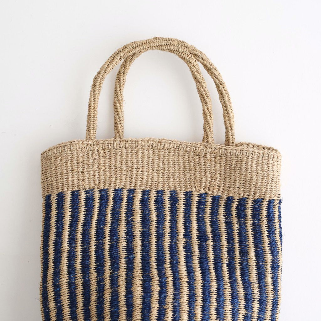STRIPE SISAL BAG #8137 BLUE/NATURAL [ANSL2501]