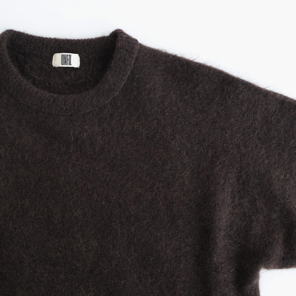 stretch superkid mohair crew-neck P/O #dark brown [WVFL-UW114]