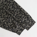 COTTON SLUB SMALL FLOWER PRINT FRILL COLLAR SHIRT WITH GATHER #9982 BLK (BLACK x BEIGE PRINT) [NSL25571]