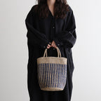 STRIPE SISAL BAG #8137 BLUE/NATURAL [ANSL2501]