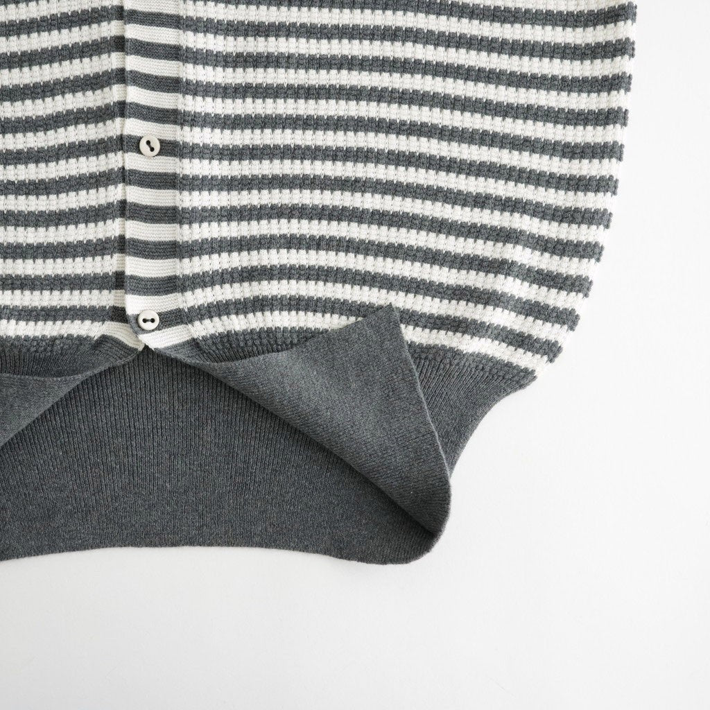 Stripe Cardigan #Grey x Ecru [Oni067]