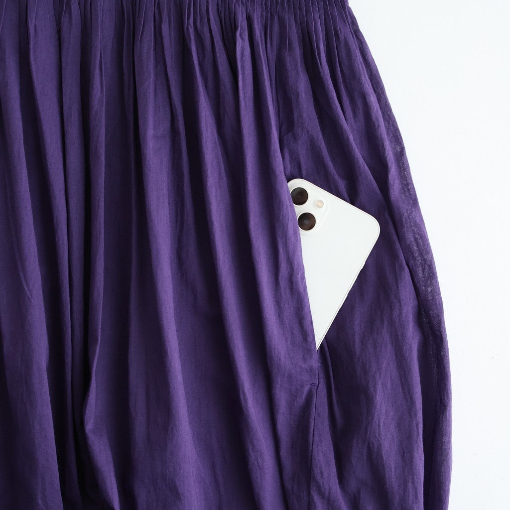 80s ORGANIC COTTON VOILE NO/SLEEVE PULLOVER DRESS WITH MINI PINTUCK #2700 PURPLE [NMDS26244]