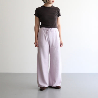 brushed silk cotton wide straight pants #lilac [WVFL-UW103]