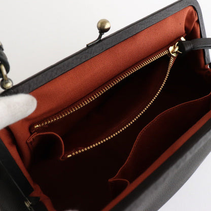 plain gama hand bag-round #black