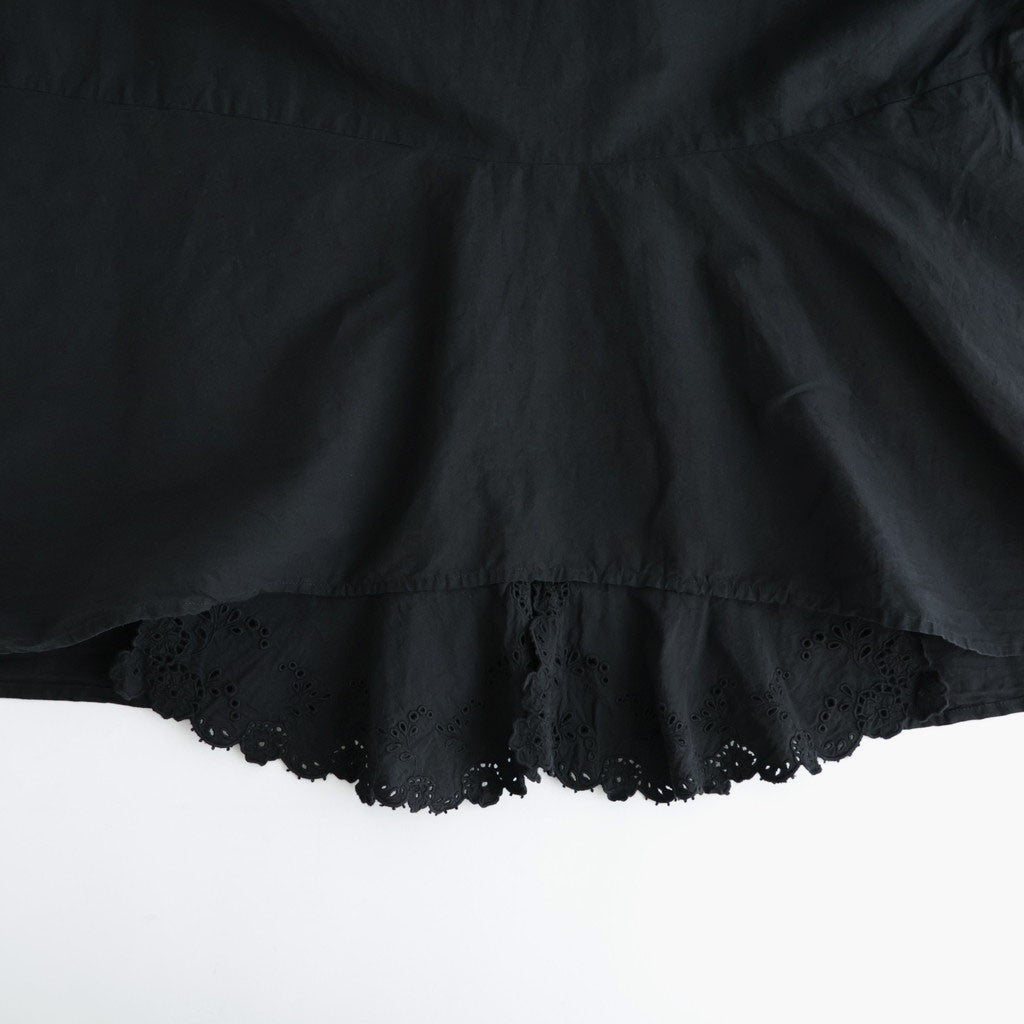 乾いた庭：ヘムレースオーバーシャツ #black [13261-05207]