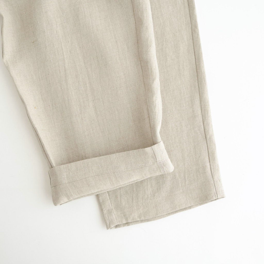 40s FRENCH LINEN DYED CANVAS 2TUCK TAPERED EASY PANTS #8200 LINEN [GNMDS2501FL]