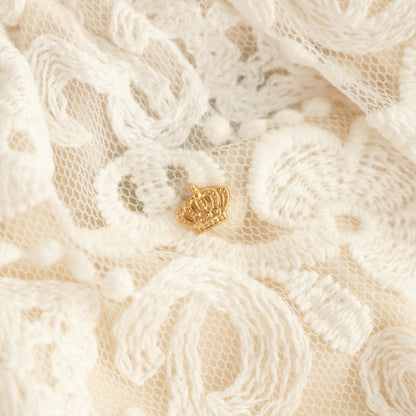 CROWN MOTIF LACE BAG #White [no.7532]