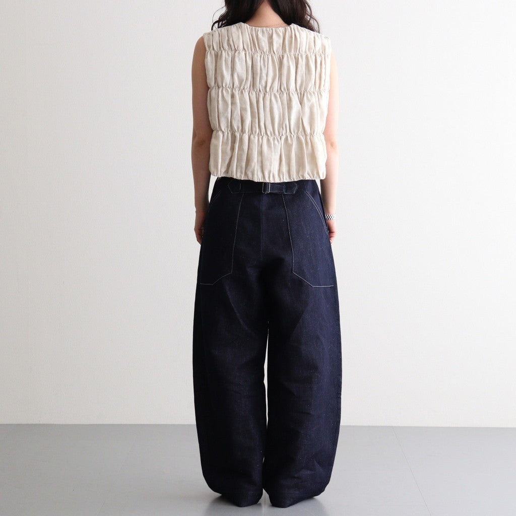SHIRRING VEST #Amtique White [no.8003]