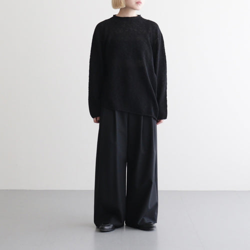 cotton & silk slub yarn bottle-neck P/O #black [WXSP-UW125]