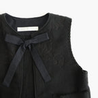 幻の花 Embroidery vest #black [TLF-126-ve003-nc]