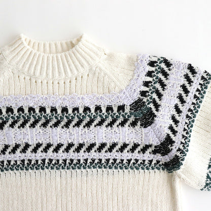 family traditions knit tops #Off white [251804]