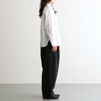 60s ORGANIC CAMBRIC WITH EMB BANDED COLLAR EMB SHIRT #9000 WHITE [NMDS26221]