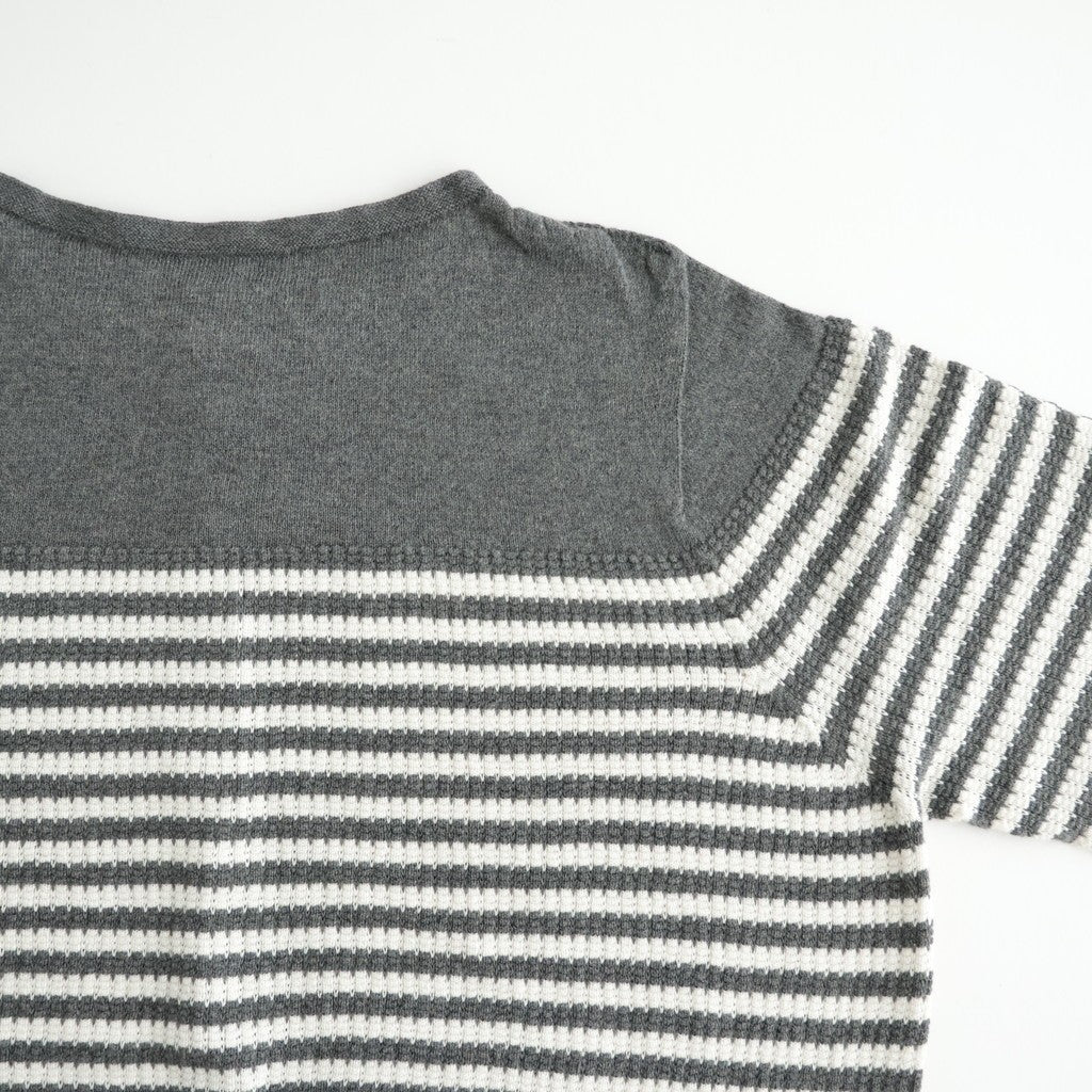 Stripe Cardigan #Grey x Ecru [Oni067]