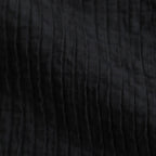 80s ORGANIC DOBIE CHECK(OVERDYE) BANDED COLLAR MAXI DRESS WITH PINTUCK #9971 O.BLACK [NMDS25254D]