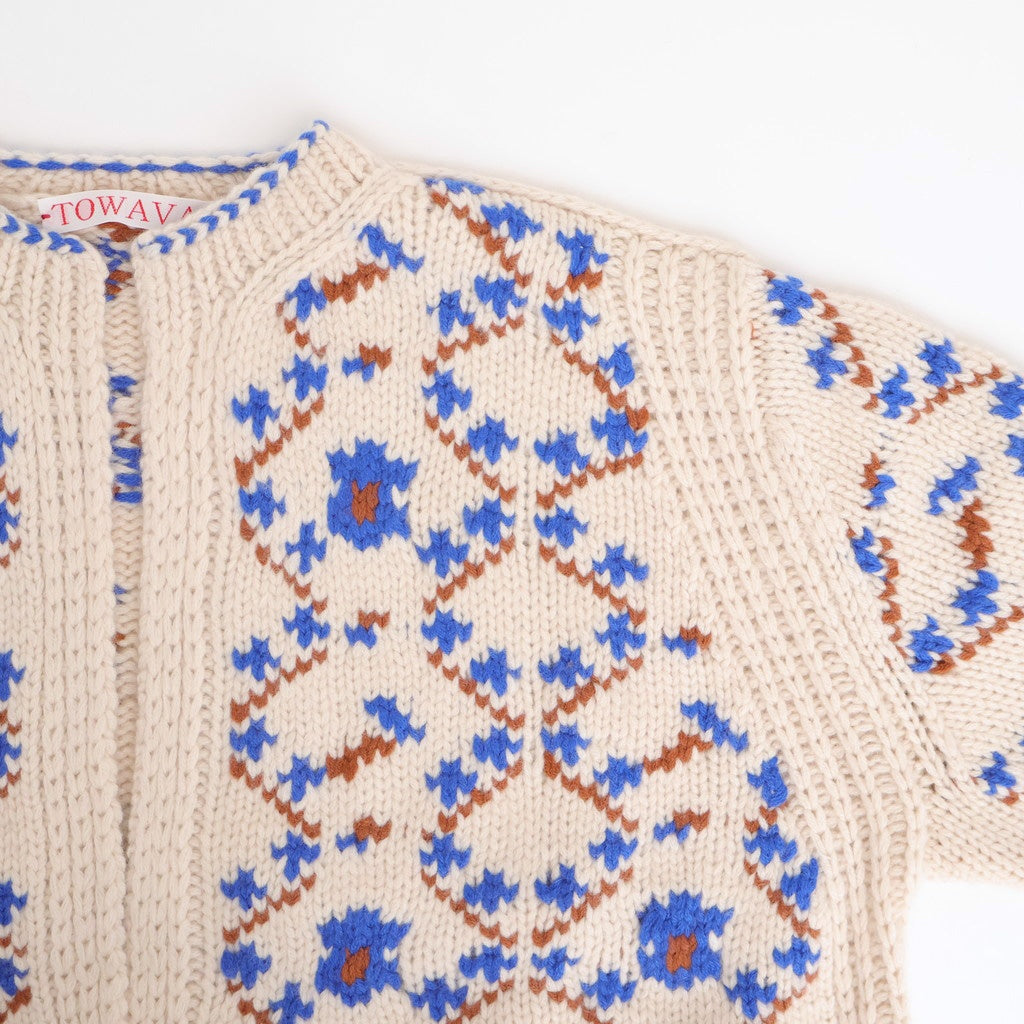 Panier de fleurs cardigan #blue [mdm02-12]