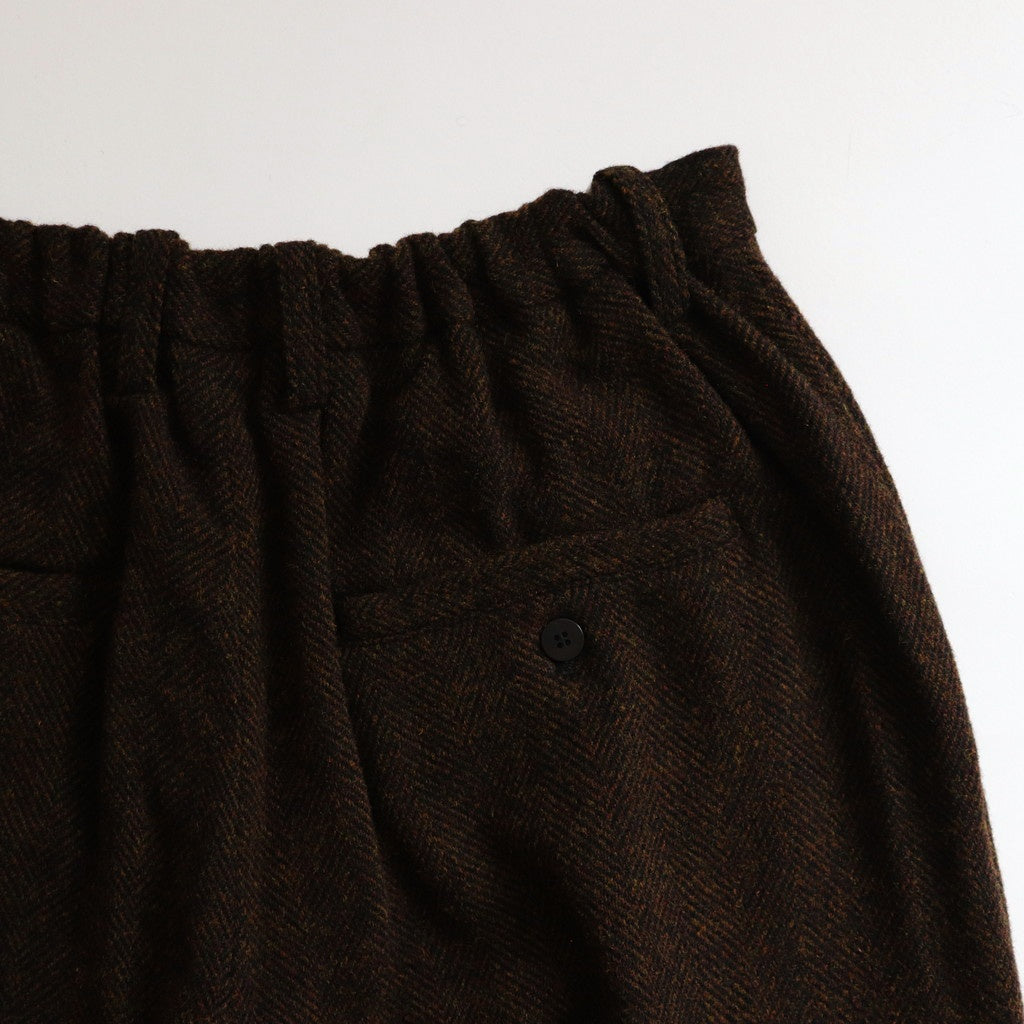 Bishu original wool herringbone tuck pants #brown herringbone [TS243PT099]