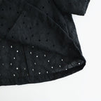 ⼼の花苑 Open-collar cropped overshirt #black [TLF-226-SH007-ec]