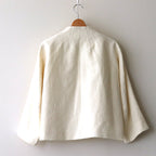 単純なる風景 Funnel collar cocoon jacket #ecru [TLF-125-jk001-wlc]