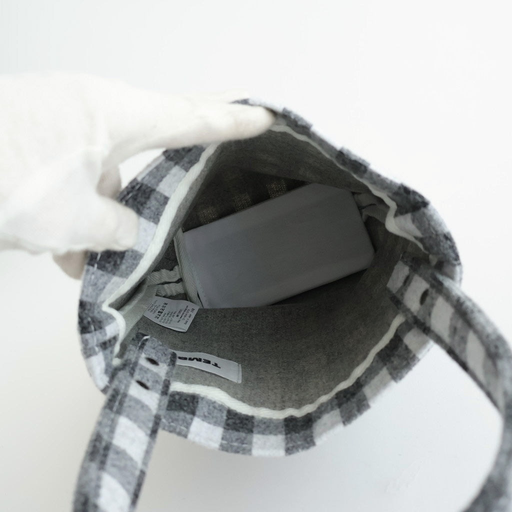 BAGUETTE TOTE MINI NEEDLE PUNCH #GINGHAM BLACK [TMB-2381H]