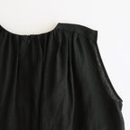 DENSELY LINEN GATHER DRESS #Black [no.7310]