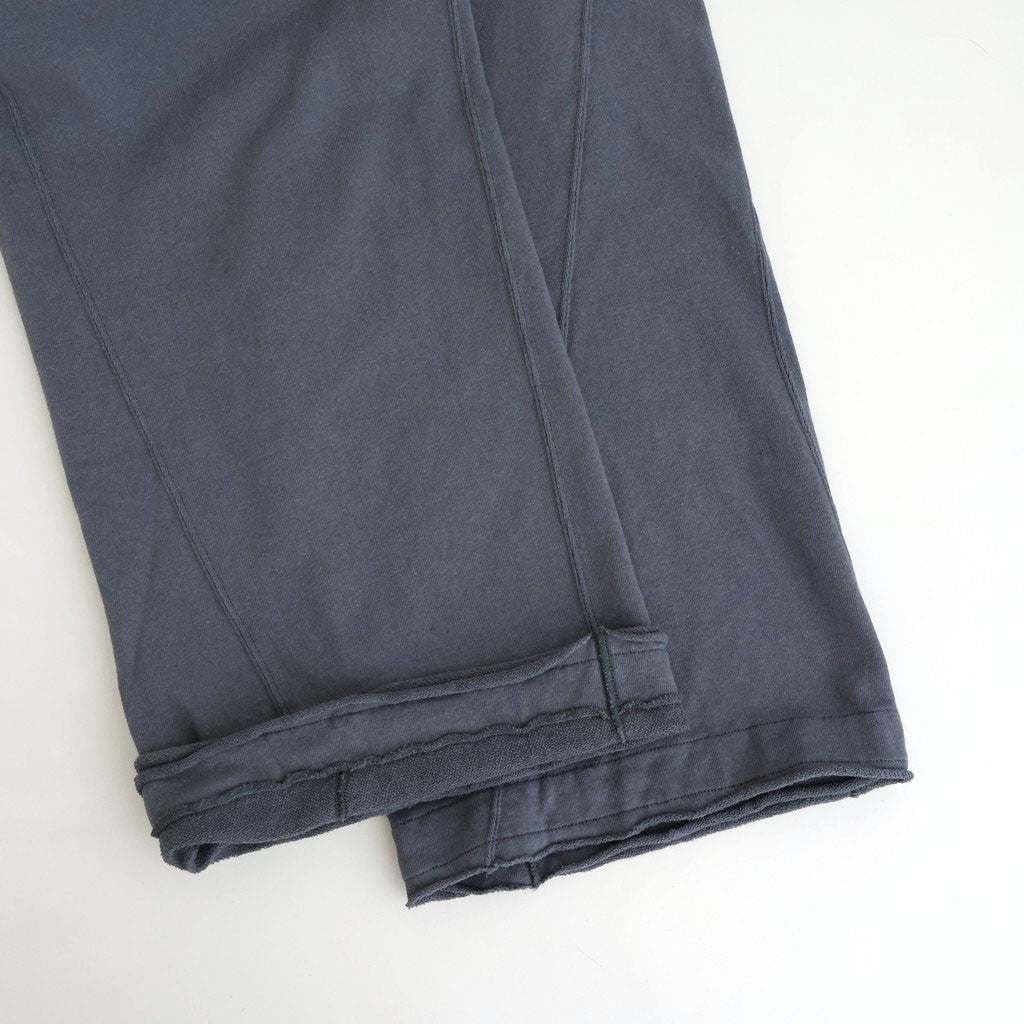 cotton open-end yarn terry wide sweat pants #steel blue [WXSP-UW120]