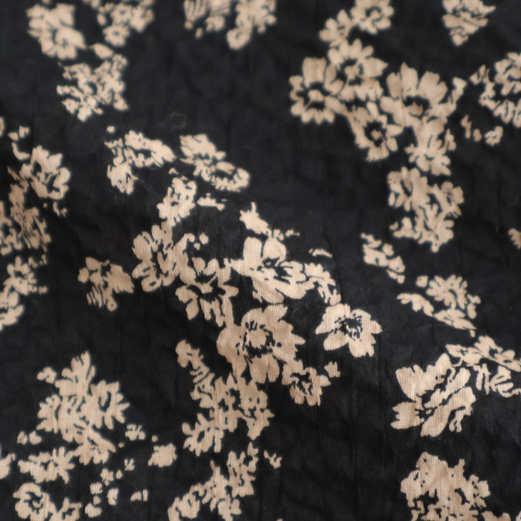 フラワープリント/ナチュラルタイプライター バンドカラーシャーリングBL #021 ウェーブフラワーモカ [PA260BL029]