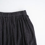 MINI CORDUROY CROSSHATCH PRINT GATHERED SKIRT #3991 NVY (NAVY/IVORY) [NSL26585]