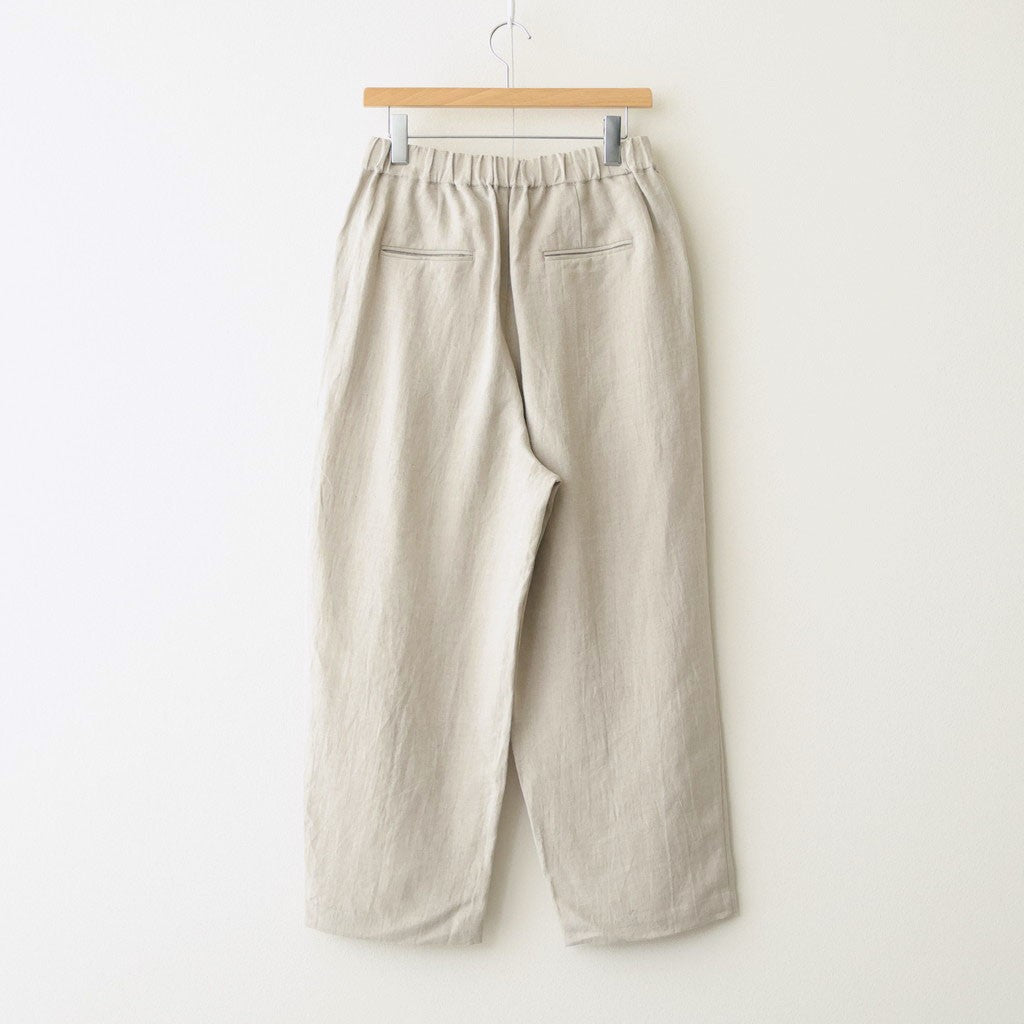 40s FRENCH LINEN DYED CANVAS 2TUCK TAPERED EASY PANTS #8200 LINEN [GNMDS2501FL]