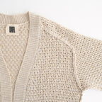 double honeycomb mesh-knit buttonless C/D #off white mix [WXSP-UW112]