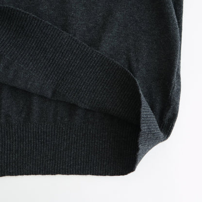 14GG 2PLY PLAIN STITCH COTTON/WOOL/CASHMER CREW-NECK PULLOVER #9800 CHARCOAL [GNSL24542]