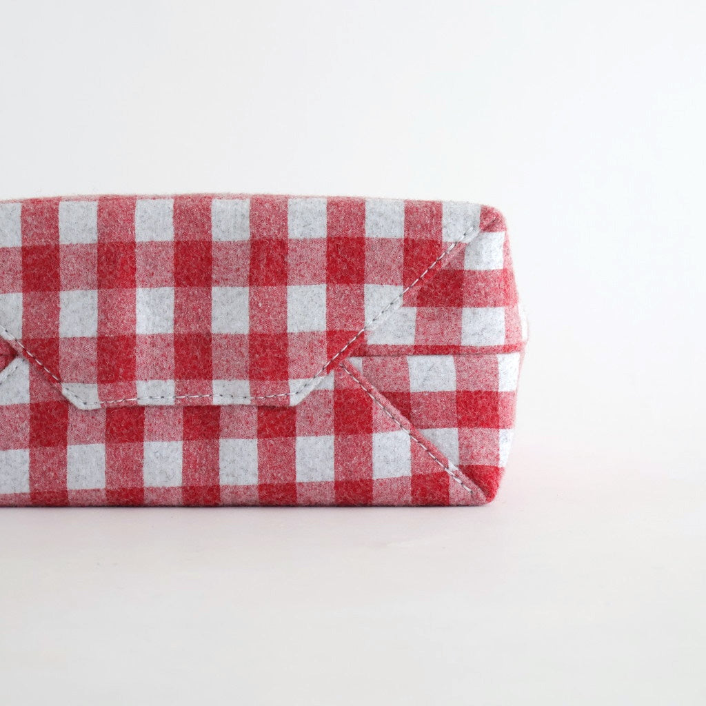 PAPER TOTE SMALL NEEDLE PUNCH #GINGHAM RED [TMB-2286H]