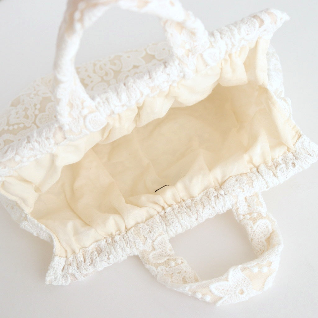 CROWN MOTIF LACE BAG #White [no.7532]