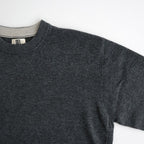 ex super fine woolen wool high-gauge knit P/O #melange charcoal gray [WXFL-UW120]