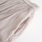 60s AUTOLOOM LINEN/COTTON PLAIN OVERDYE GATHERED SKIRT #940D D.GREY [INMDS26012D]