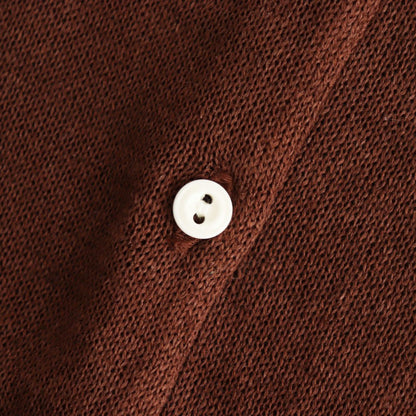 Fesca Linen Knit No Collared #D.brown [A232251TK766]