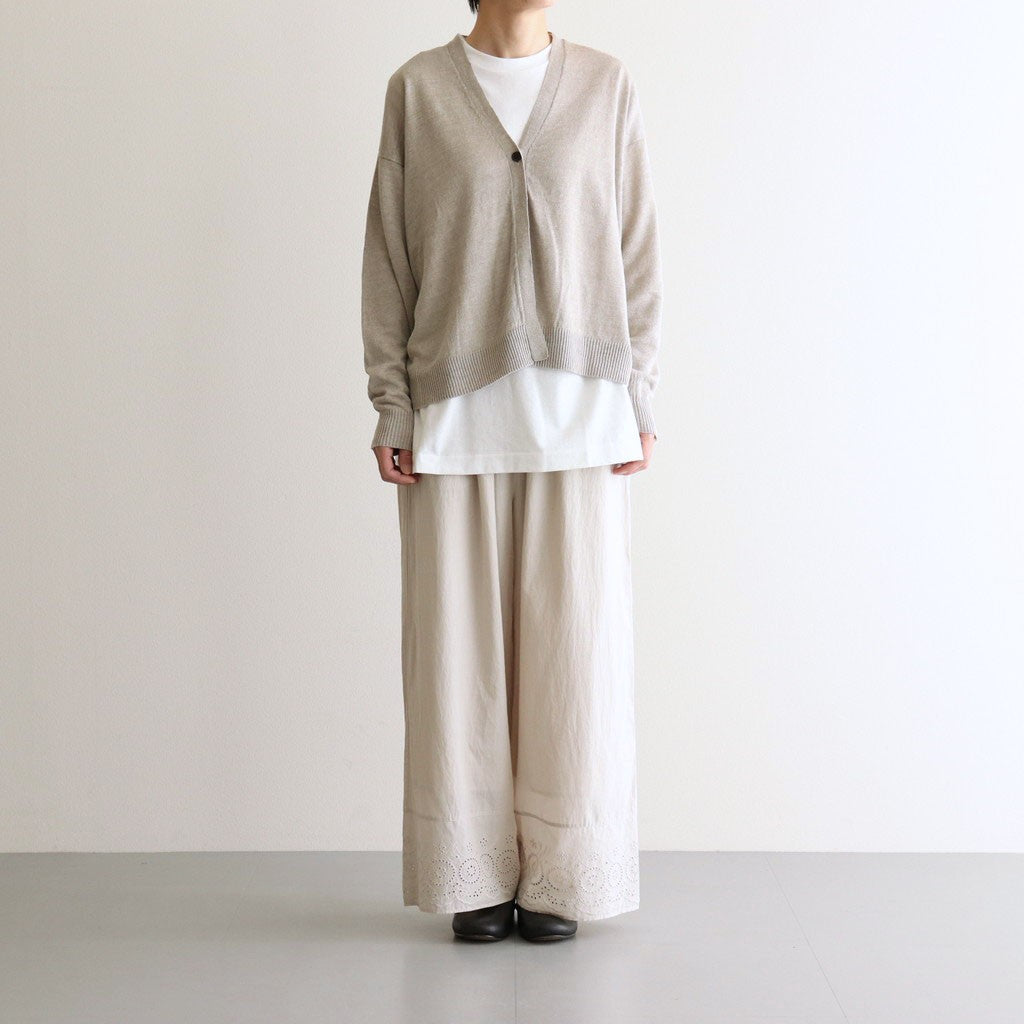 12GG 1PLY LINEN PLAIN V-NECK 1 BUTTON CARDIGAN #8200 LINEN [GNSL23302]